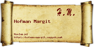 Hofman Margit névjegykártya